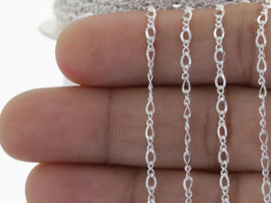 Sterling Silver Figure 8 Cable Chain, 3.5x2 mm, (SS-042)