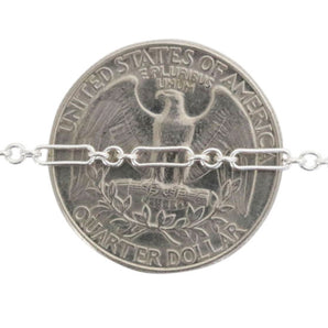 Sterling Silver Rectangular Long and Short Chain, 6.5x2.5 mm, (SS-088)
