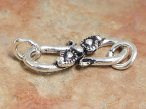 Bali Sterling Silver handmade Fancy S Hook with 2 Rings, (BA-5130)