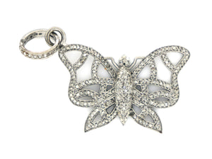 Pave Diamonds Large Butterfly Pendant, (DPL-2343) - Beadspoint