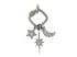 Pave Diamonds Carabiner Charm Pendant w/ Chain Ring, (DPL-2338)