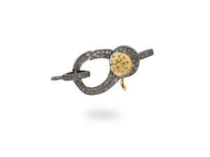 Pave Diamond Two Tone Rosecut Lobster Clasp, (DC-118) - Beadspoint