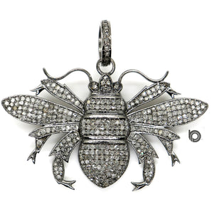 Pave Diamond Bumble Bee Pendant, (DP-2114) - Beadspoint