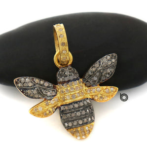 Pave Diamond two tone Bumble Bee, (DPT-3017) - Beadspoint