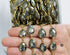 Pyrite Oval Faceted Bezel Chain in Yellow Gold, 10x15 mm, (BC-PYR-283)