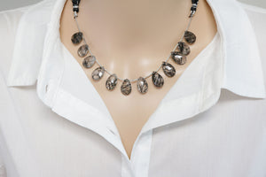 Natural Black Rutile Faceted Pear Drops, 9x12-10x16 mm, Rich Color, Rutile Gemstone Beads, (RTB-PR-9x12-10x16)(526)
