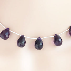 Amethyst Faceted Tear Drops, 10x14 mm, rich purple color, (AM-TR-10x14(26))