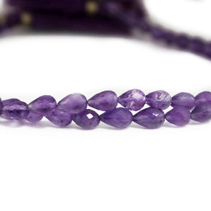 Amethyst Faceted Top Drilled Tear Drops, 5x8 mm, rich purple color, (AM-SDTR-5x8(28))