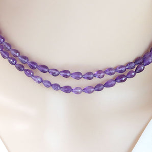 Amethyst Faceted Top Drilled Tear Drops, 5x8 mm, rich purple color, (AM-SDTR-5x8(28))