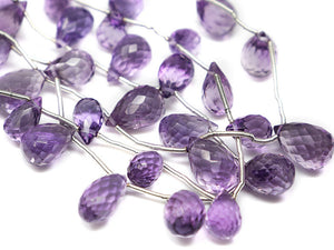 Amethyst Faceted Tear Drops, 7x11-8x12 mm, rich purple color, (AM-TR-7x11-8x12(31))