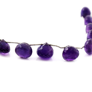 Amethyst Faceted Onion Drops, 8-9.5 mm, rich purple color, (AM-ON-8-9.5(35))