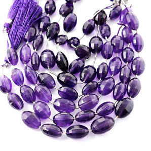 Amethyst Faceted Oval Drops, 7x11 mm, rich purple color, (AM-OV-7x11(38))