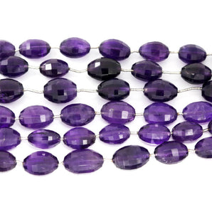 Amethyst Faceted Oval Drops, 8x12 mm, rich purple color, (AM-OV-8x12(39))