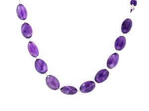 Amethyst Faceted Oval Drops, 8x12 mm, rich purple color, (AM-OV-8x12(39))