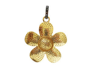 Pave Diamond Daisy Flower Pendant, (DPM-1149) - Beadspoint