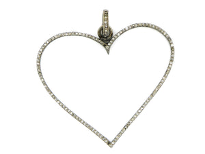 Pave Diamond Large Open Heart Pendant, (DPL-2313) - Beadspoint