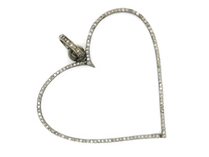 Pave Diamond Large Open Heart Pendant, (DPL-2313) - Beadspoint