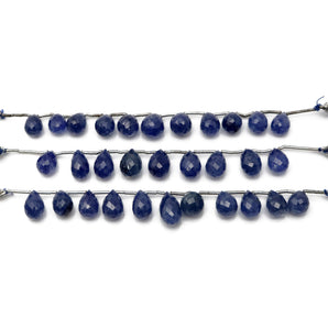 Natural Sapphire Faceted Tear Drops, 7x9 mm, Rich Color, Sapphire Gemstone Beads, (SAP-TR-7x9)(553)