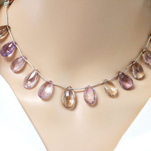 Ametrine Faceted Pear Drops, 10x17 mm, Rich Color, (AME-PR-10x17(64))