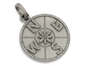 Pave Diamond Compass Pendant, (DPM-1141) - Beadspoint