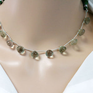 Green Amethyst Faceted Onion Drops, 9-10mm, Rich Color, (GAM-ON-9-10(70)