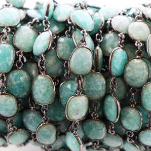 Amazonite Bezel Chain, (BC-AMZ-238) - Beadspoint