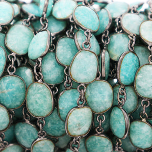 Amazonite Bezel Chain, (BC-AMZ-238) - Beadspoint