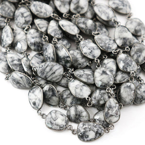 Jasper Oval Faceted Bezel Chain, (BC-JAS-248) - Beadspoint