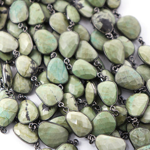 Jasper Oval Faceted Bezel Chain, (BC-JAS-249) - Beadspoint