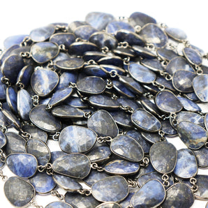 Sodalite Oval Faceted Bezel Chain, (BC-SLT-251) - Beadspoint