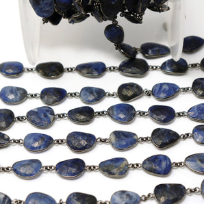 Sodalite Oval Faceted Bezel Chain, (BC-SLT-251) - Beadspoint