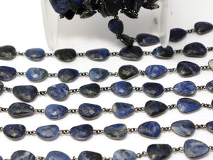 Sodalite Oval Faceted Bezel Chain, (BC-SLT-251) - Beadspoint