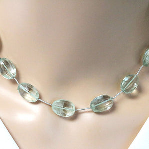 Green Amethyst Faceted Oval Drops, 11x17mm, Rich Color, (GAM-OV-11x17(76)