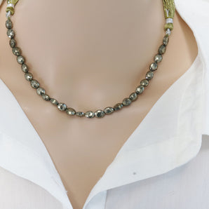 Natural Pyrite Faceted Oval Drops, 7x8 mm, Rich Color, Pyrite Gemstone Beads, (PY-OVAL-7x8)(566)