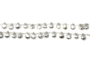 Natural Pyrite Silver Faceted Pear Drops, 10x14 mm, Rich Color, Pyrite Gemstone Beads, (PYS-PR-10x14)(569)