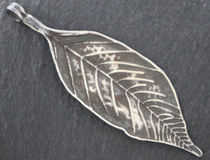 Sterling Silver Large Leaf 3 inch Long, (AF-57) (CRC) - Beadspoint