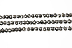 Natural Pyrite Gunmetal Faceted Pear Drops, 6x8 mm, Rich Color, Pyrite Gemstone Beads, (PYGM-PR-6x8)(570)