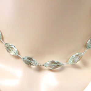 Green Amethyst Faceted Oblong Drops, 9x20mm, Rich Color, (GAM-OBL-9x20)(83)