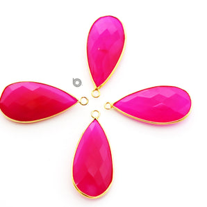 Gold Plated Faceted Pear Bezel,15x30mm (BZC-7072) - Beadspoint