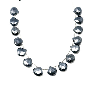 Natural Pyrite Gunmetal Faceted Heart Drops, 10x11 mm, Rich Color, Pyrite Gemstone Beads, (PYGM-HRT-10-11)(574)