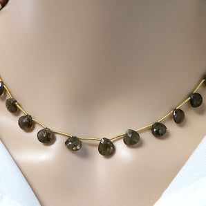 Andusalite Faceted Heart Drops, 9-10 mm, Andusalite Gemstone Beads, (AND-HRT-9-10)(88)