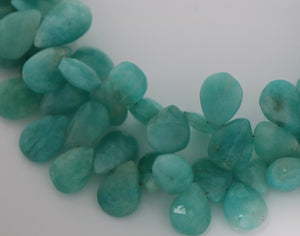 Amazonite Faceted Pear Drops (AMZ/PR/9X11) - Beadspoint