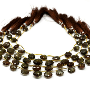 Andusalite Faceted Heart Drops, 8 mm, Andusalite Gemstone Beads, (AND-HRT-8)(89)