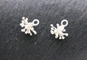 Hill Tribe Silver Flower Charm, (HT-8276) - Beadspoint
