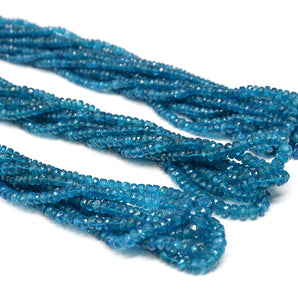 Neon Apatite Faceted Roundell, 4-5 mm, Apatite Gemstone Beads, ( NEON-APA-4-5)(94)