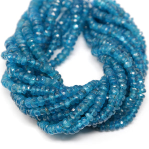 Neon Apatite Faceted Roundell, 4-5 mm, Apatite Gemstone Beads, ( NEON-APA-4-5)(94)