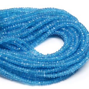 Neon Apatite Faceted Roundell, 3-4 mm, Apatite Gemstone Beads,( NEON-APA-3-4)(95)