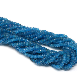 Neon Apatite Faceted Roundell, 3.5 mm, Apatite Gemstone Beads, ( NEON-APA-3.5)(96)