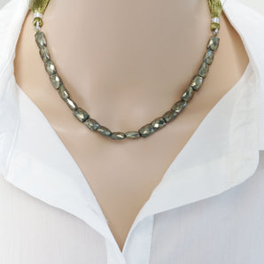 Natural Pyrite Faceted Chicklet Drops, 7x10 mm, Rich Color, Pyrite Gemstone Beads, (PY-CHIC-7x10)(580)