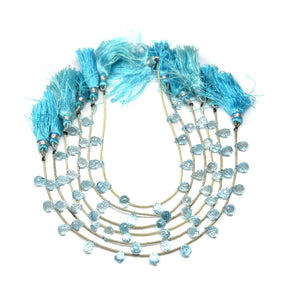 Blue Topaz Faceted Tear Drops. 5x8 mm, Topaz Gemstone Beads, (BTZ-TR-5x8)(97)